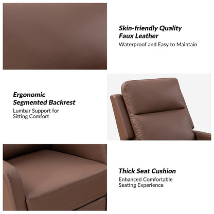 Esteban Modern Faux Leather Manual Rocking Swivel Recliner with Wingback
