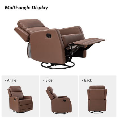 Esteban Modern Faux Leather Manual Rocking Swivel Recliner with Wingback