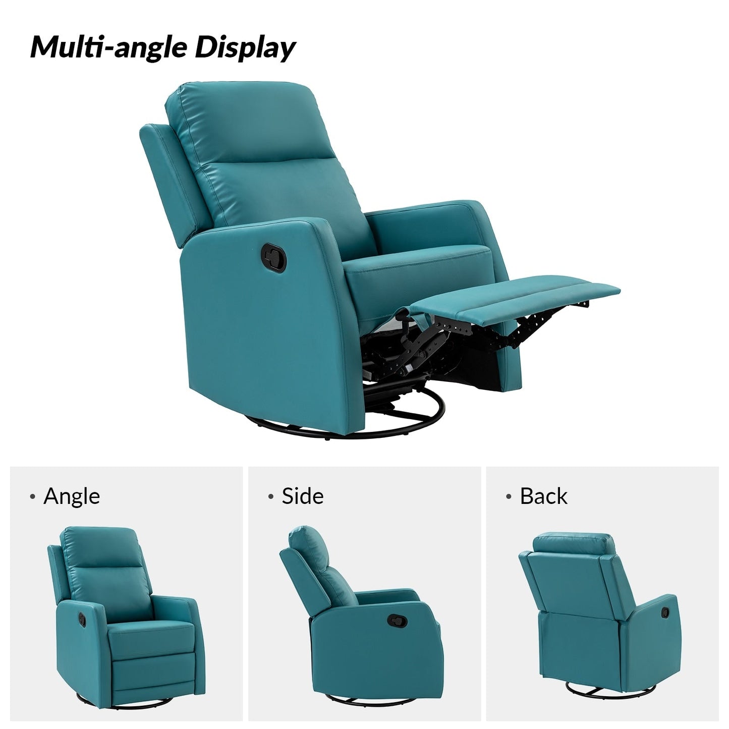 Esteban Modern Faux Leather Manual Rocking Swivel Recliner with Wingback