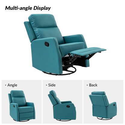 Esteban Modern Faux Leather Manual Rocking Swivel Recliner with Wingback