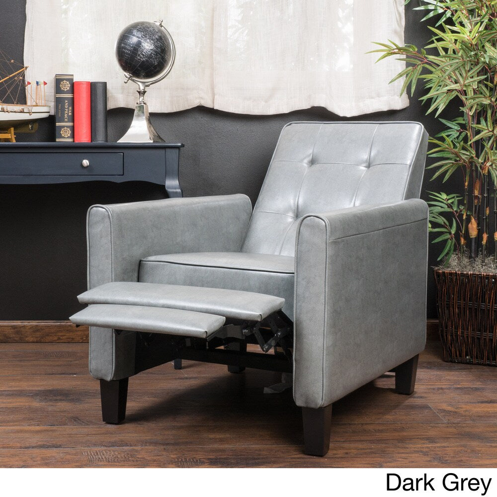 Ethan Tufted Bonded Leather Recliner Chair by Christopher Knight Home