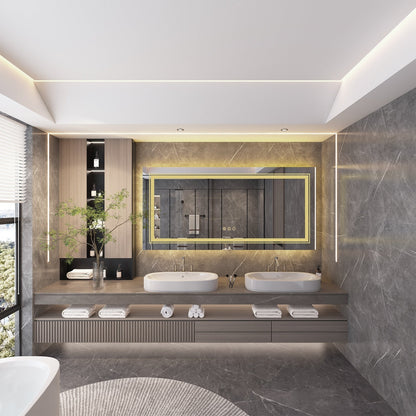 Extra Large LED Lighted Bathroom Mirror Wall Anti-Fog Vanity 3 Colors