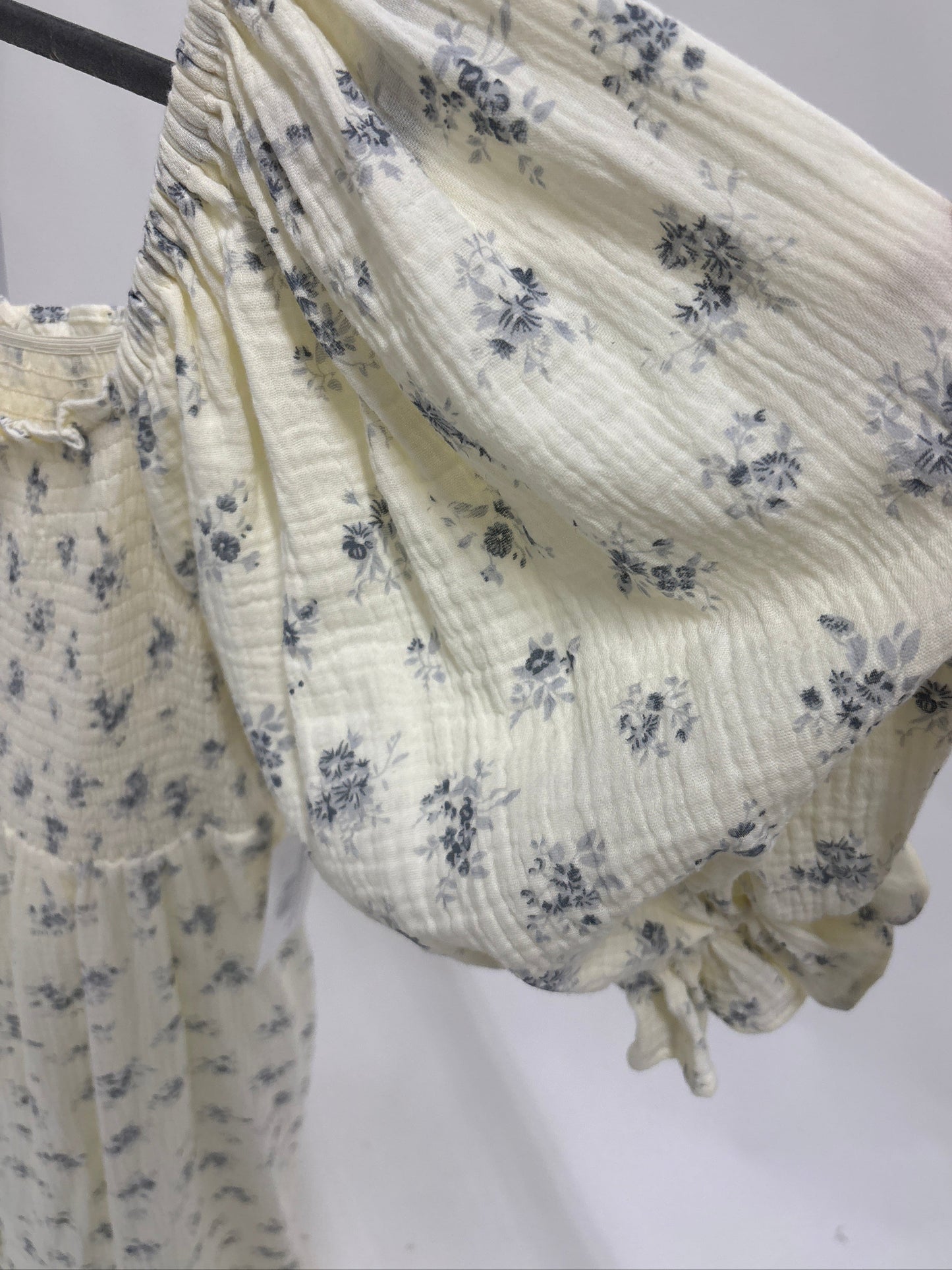 Livvy 100% Cotton Maxi Dress in Dusty Blue Floral - Bump Friendly & Inclusive Sizing