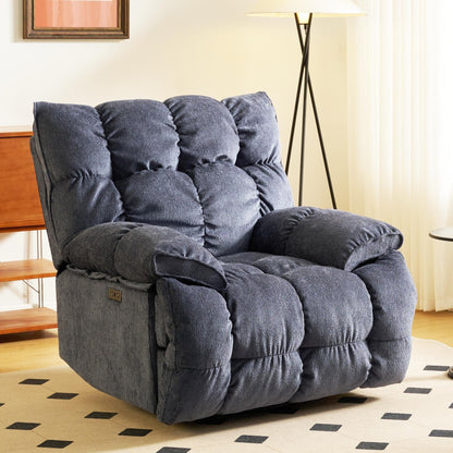 Fabric 360° Swivel Electric Recliner Chair with Glide Motion