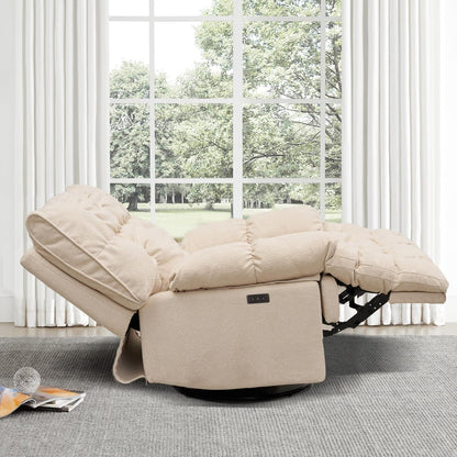 Fabric 360° Swivel Electric Recliner Chair with Glide Motion