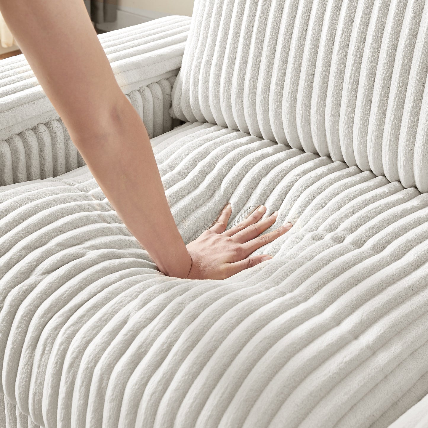 Fabric Loveseat Sofa with Storage Armrest and USB