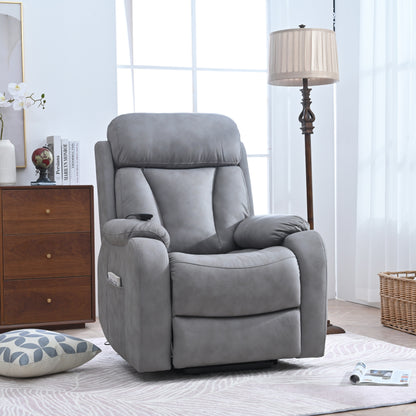 Fabric Power Lift Recliner Chair for Elderly, with Remote Control, Overstuffed Cushion, Side Pocket, and Heavy-Duty Frame