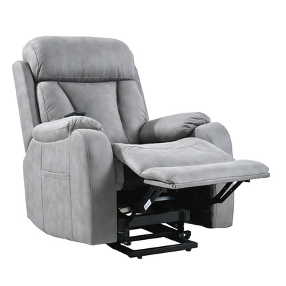 Fabric Power Lift Recliner with Remote, Overstuffed Cushions, Side Storage Pocket, and Durable Heavy-Duty Frame for Seniors