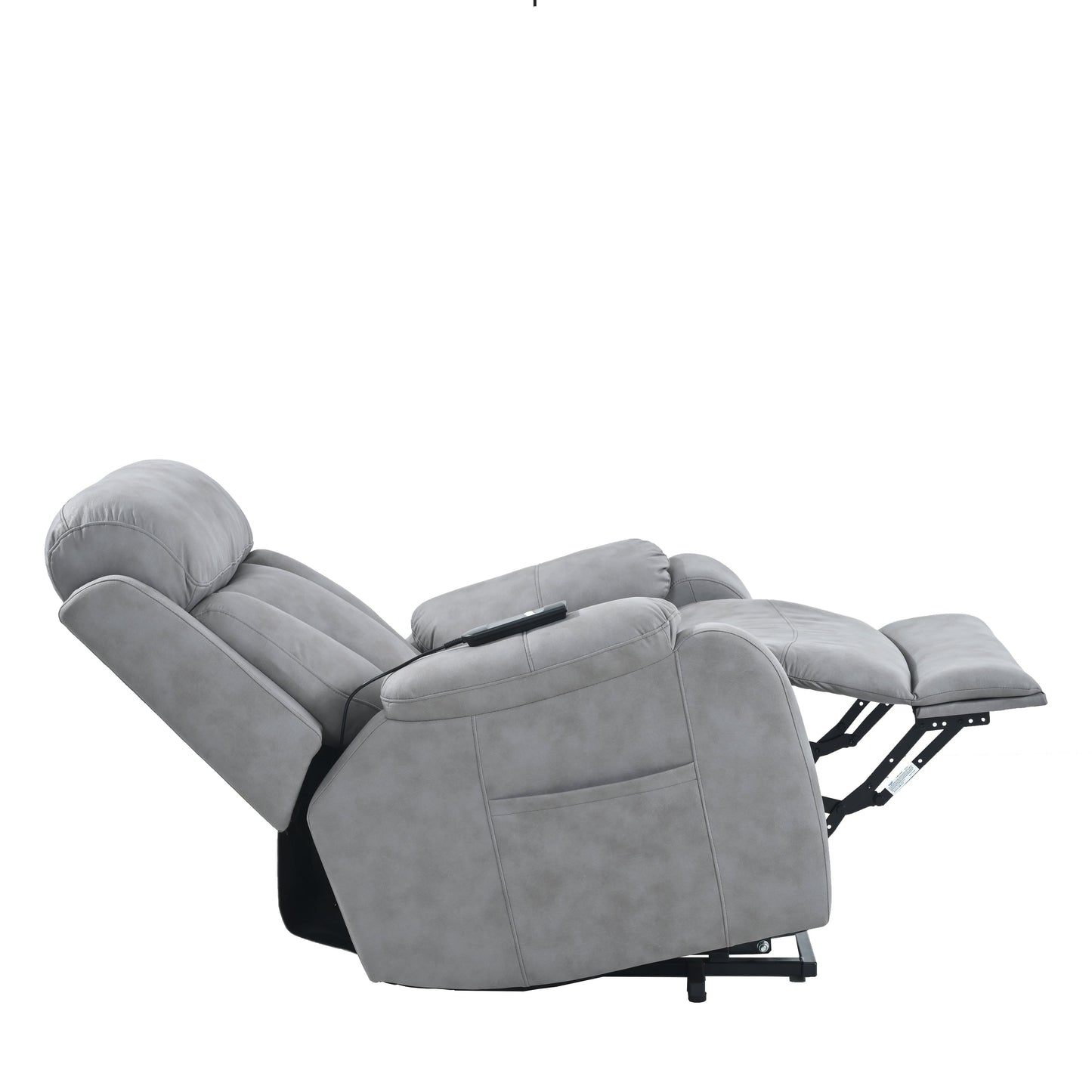 Fabric Power Lift Recliner with Remote, Overstuffed Cushions, Side Storage Pocket, and Durable Heavy-Duty Frame for Seniors