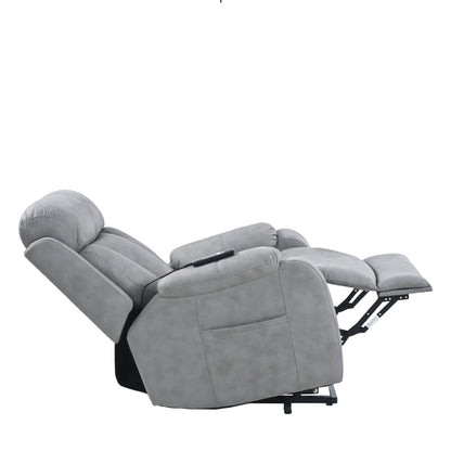 Fabric Power Lift Recliner with Remote, Overstuffed Cushions, Side Storage Pocket, and Durable Heavy-Duty Frame for Seniors