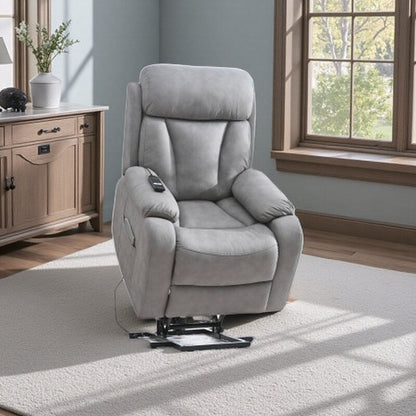 Fabric Power Lift Recliner with Remote, Overstuffed Cushions, Side Storage Pocket, and Durable Heavy-Duty Frame for Seniors