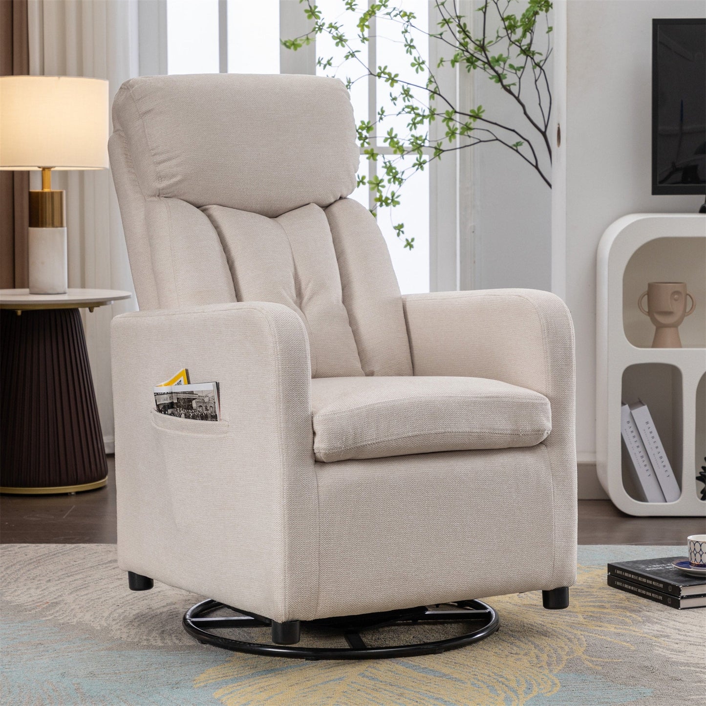 Fabric Swivel Rocking Chair Gilder Chair