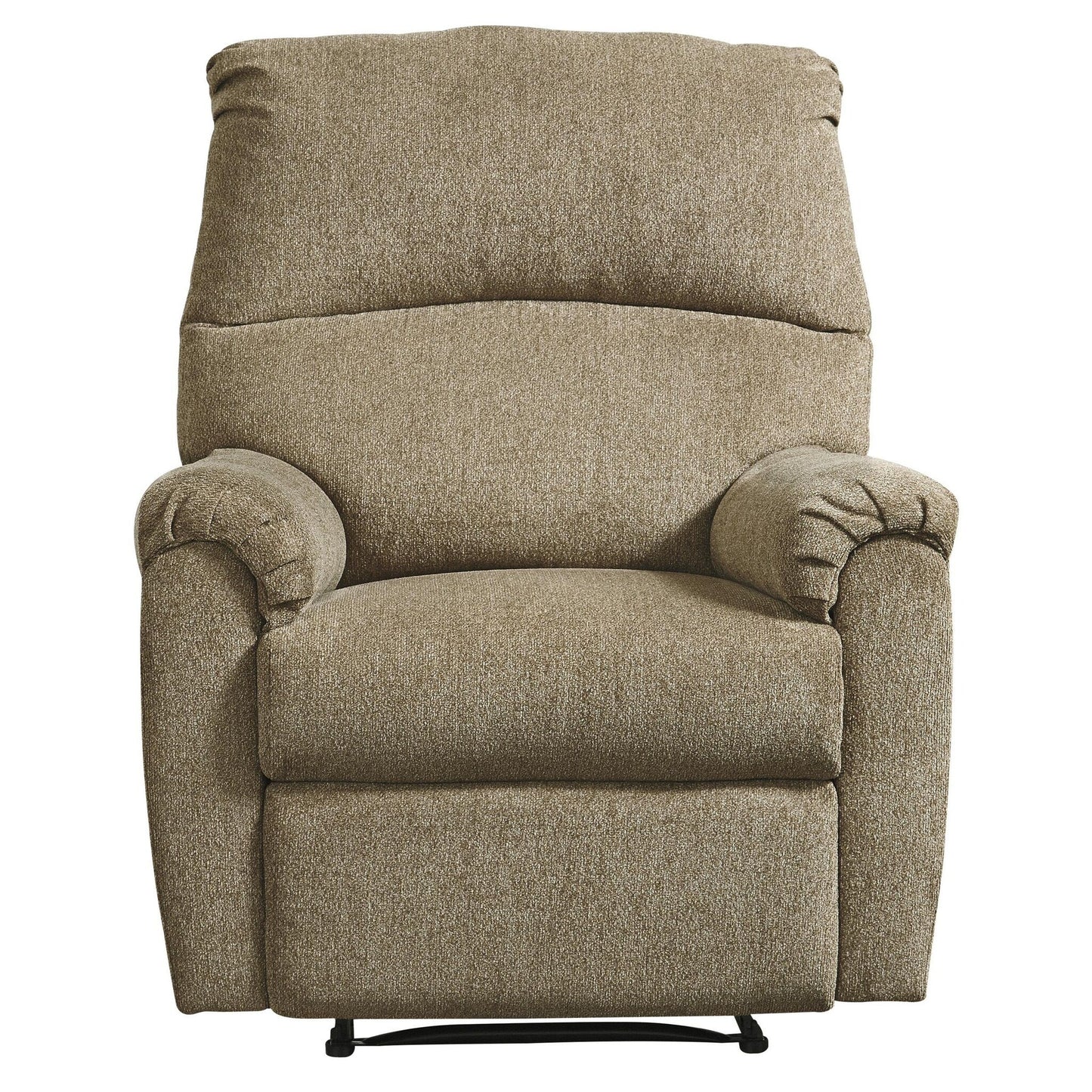 Fabric Upholstered Zero Wall Recliner with Pillow Top Armrests, Beige