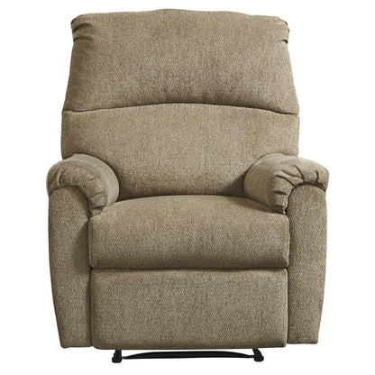 Fabric Upholstered Zero Wall Recliner with Pillow Top Armrests, Beige