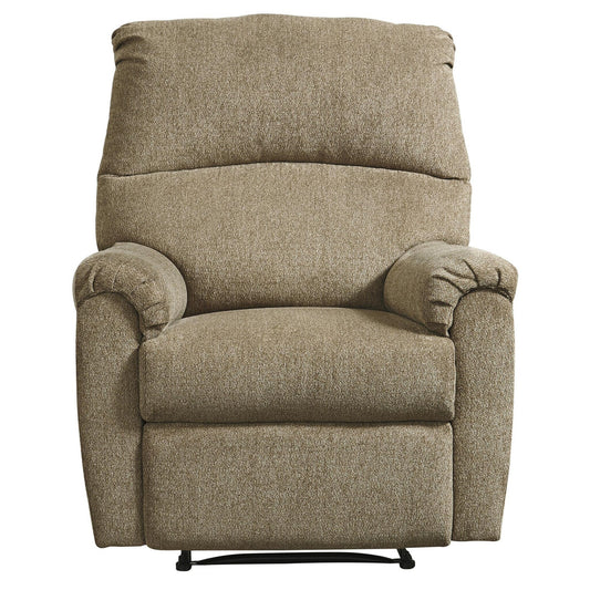 Fabric Upholstered Zero Wall Recliner with Pillow Top Armrests, Beige