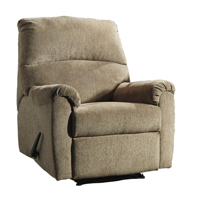 Fabric Upholstered Zero Wall Recliner with Pillow Top Armrests, Beige