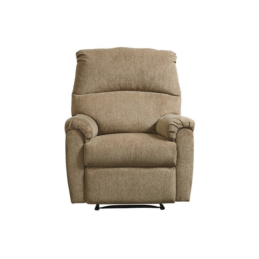 Fabric Upholstered Zero Wall Recliner with Pillow Top Armrests, Beige