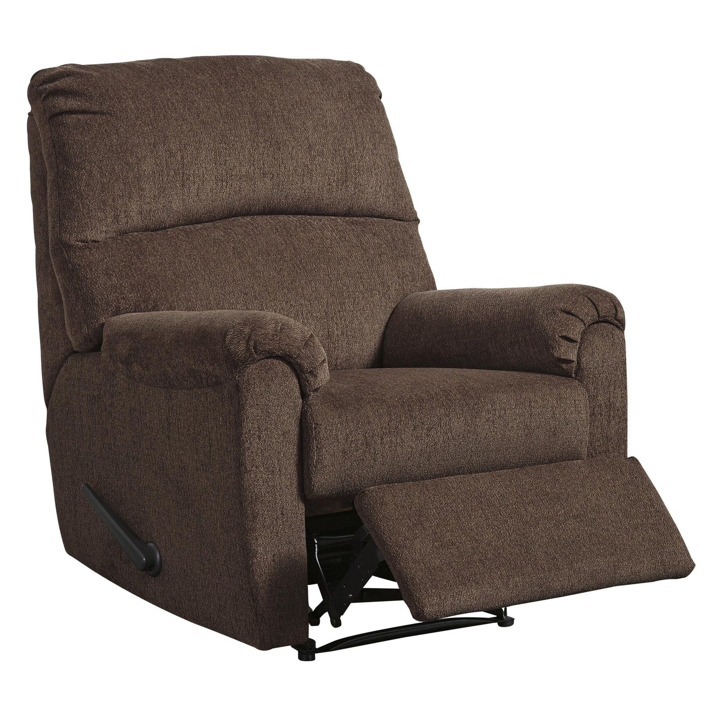 Fabric Upholstered Zero Wall Recliner with Pillow Top Armrests, Brown