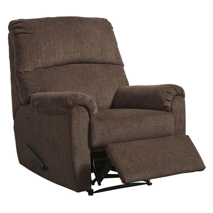 Fabric Upholstered Zero Wall Recliner with Pillow Top Armrests, Brown