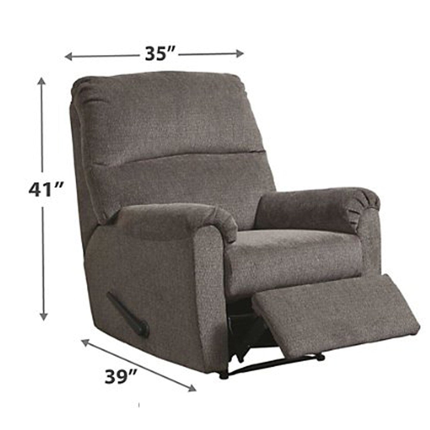 Fabric Upholstered Zero Wall Recliner with Pillow Top Armrests, Gray