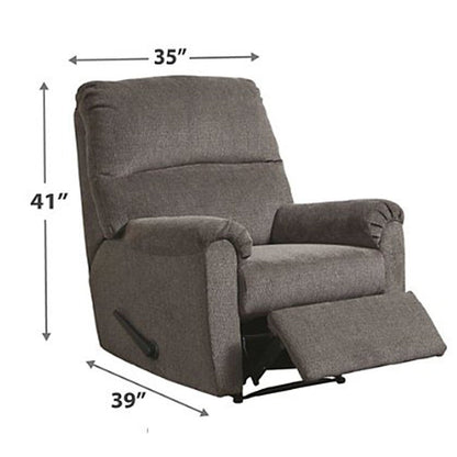 Fabric Upholstered Zero Wall Recliner with Pillow Top Armrests, Gray
