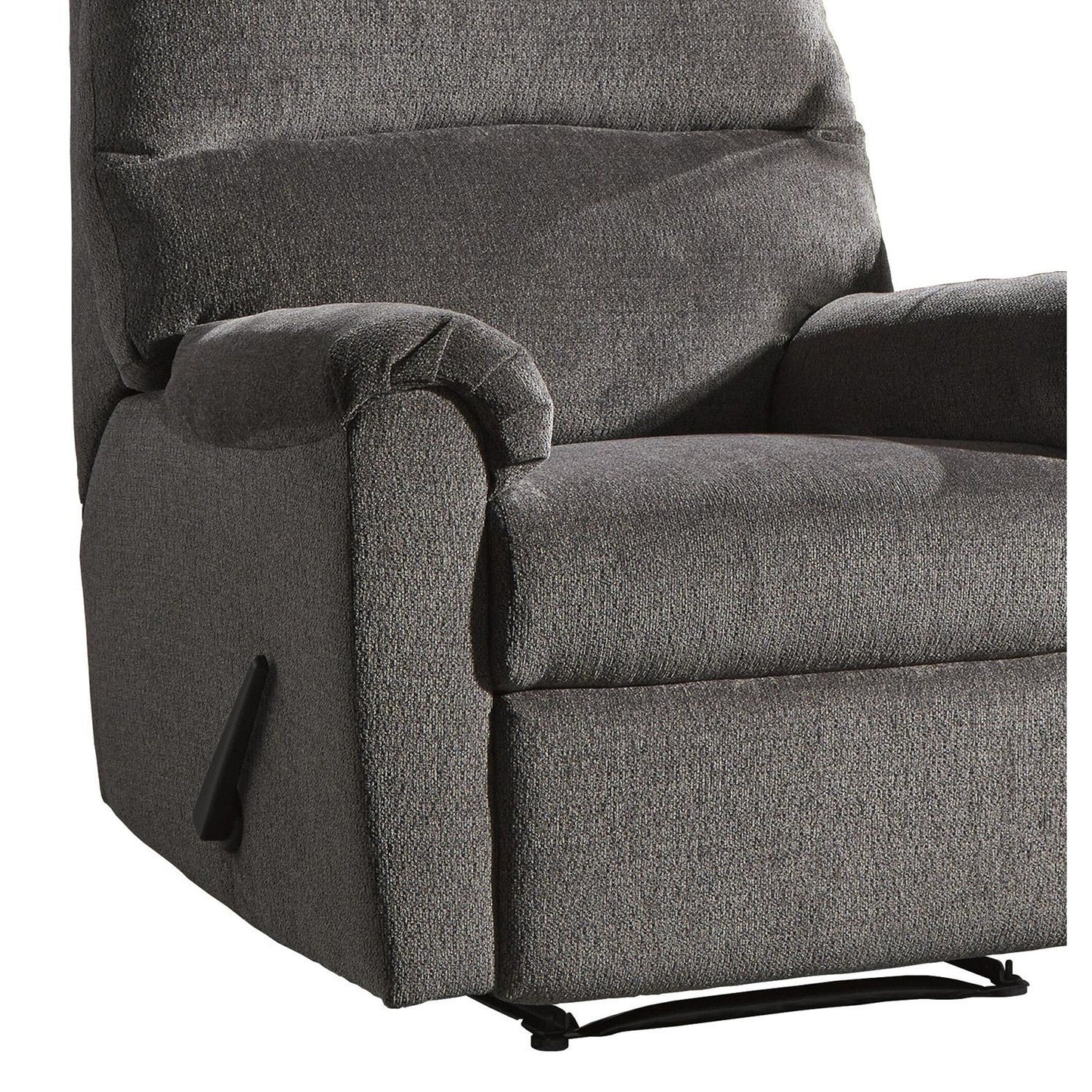 Fabric Upholstered Zero Wall Recliner with Pillow Top Armrests, Gray