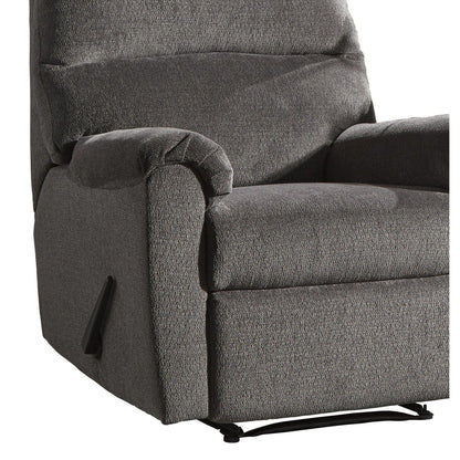 Fabric Upholstered Zero Wall Recliner with Pillow Top Armrests, Gray