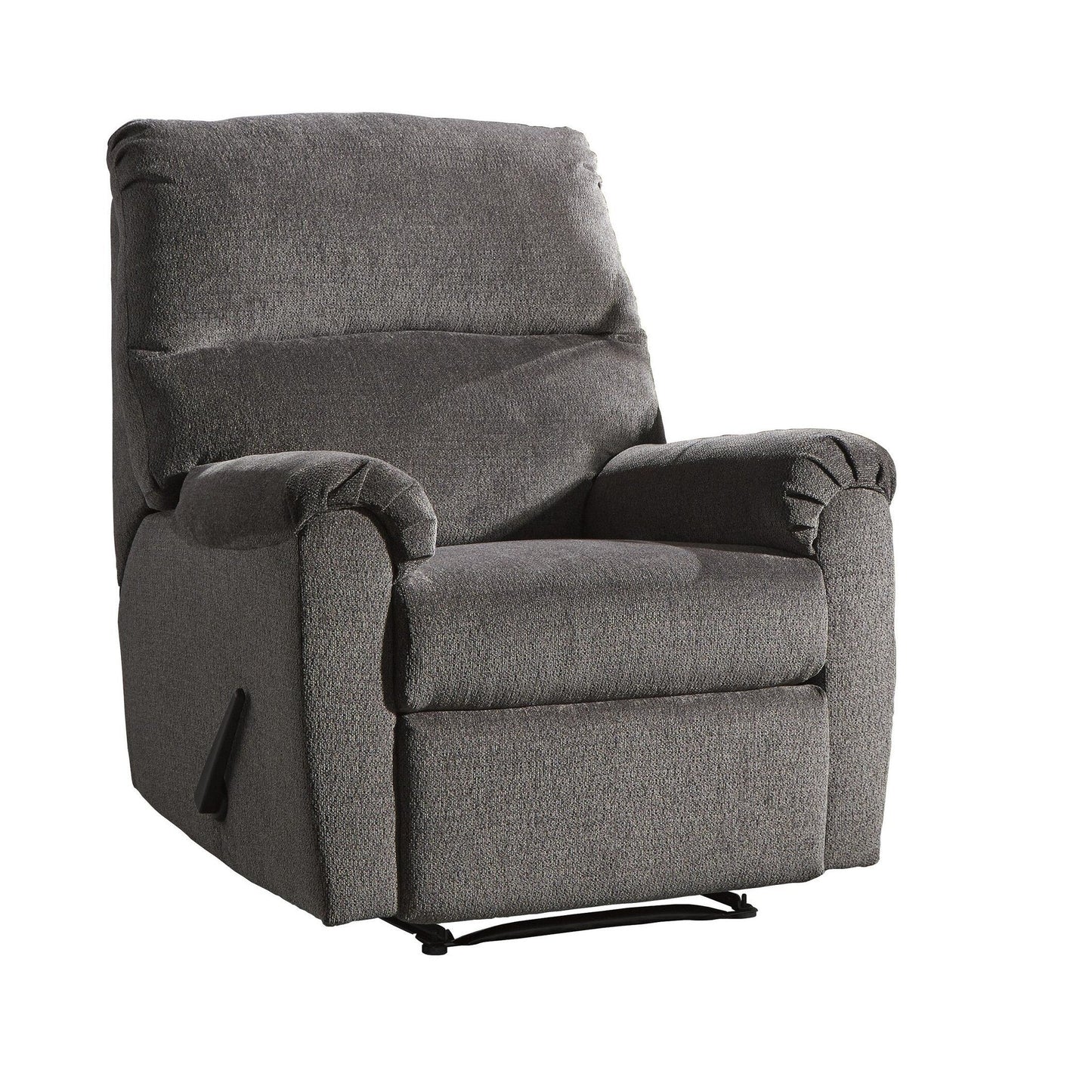 Fabric Upholstered Zero Wall Recliner with Pillow Top Armrests, Gray