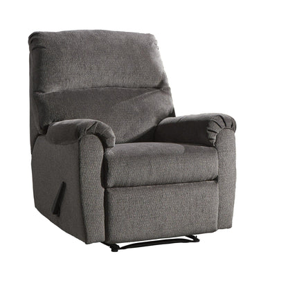 Fabric Upholstered Zero Wall Recliner with Pillow Top Armrests, Gray
