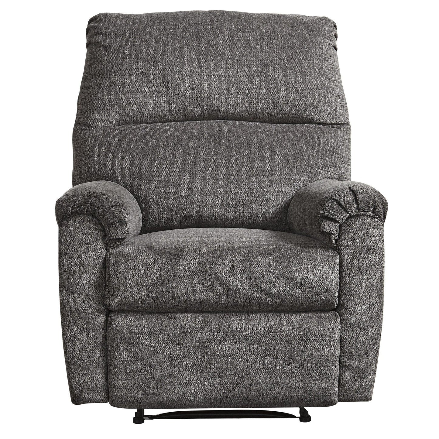Fabric Upholstered Zero Wall Recliner with Pillow Top Armrests, Gray