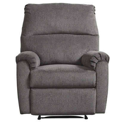 Fabric Upholstered Zero Wall Recliner with Pillow Top Armrests, Gray