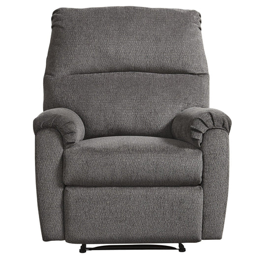 Fabric Upholstered Zero Wall Recliner with Pillow Top Armrests, Gray