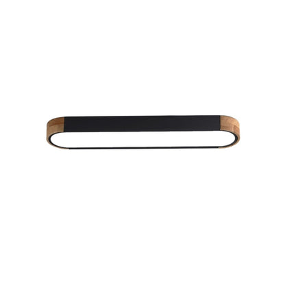 Farmhouse Wood Long Oval Dimmable LED Flush Mount - 37 3000k/6000k