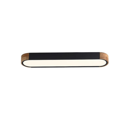Farmhouse Wood Long Oval Dimmable LED Flush Mount - 37 3000k/6000k