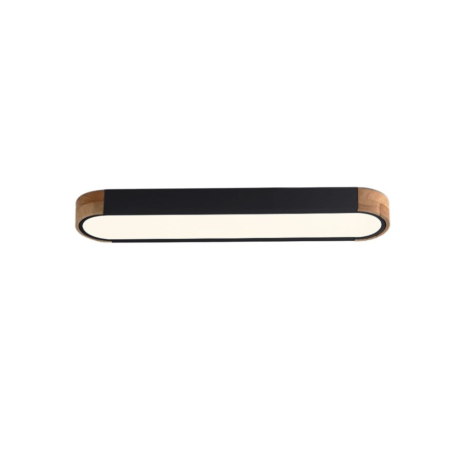 Farmhouse Wood Long Oval Dimmable LED Flush Mount - 37 3000k/6000k