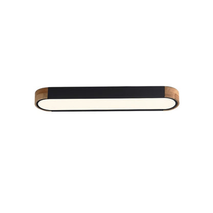 Farmhouse Wood Long Oval Dimmable LED Flush Mount - 37 3000k/6000k