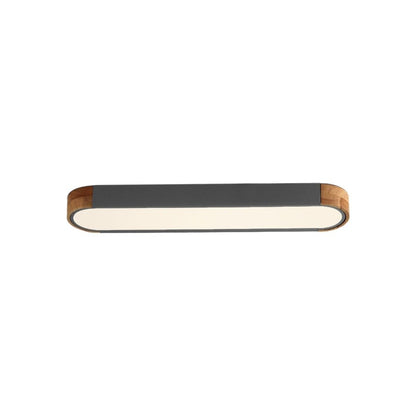 Farmhouse Wood Long Oval Dimmable LED Flush Mount - 37 3000k/6000k