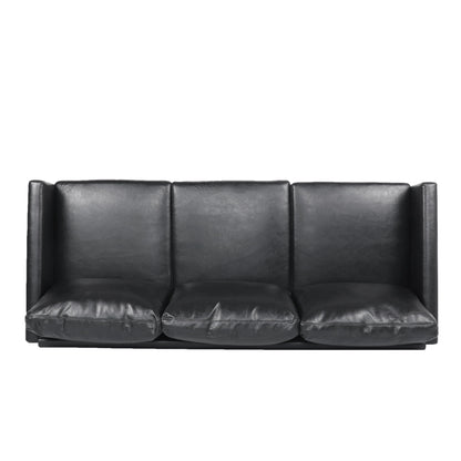 Faux Leather 3-seater Sofa with Birch Wood Legs