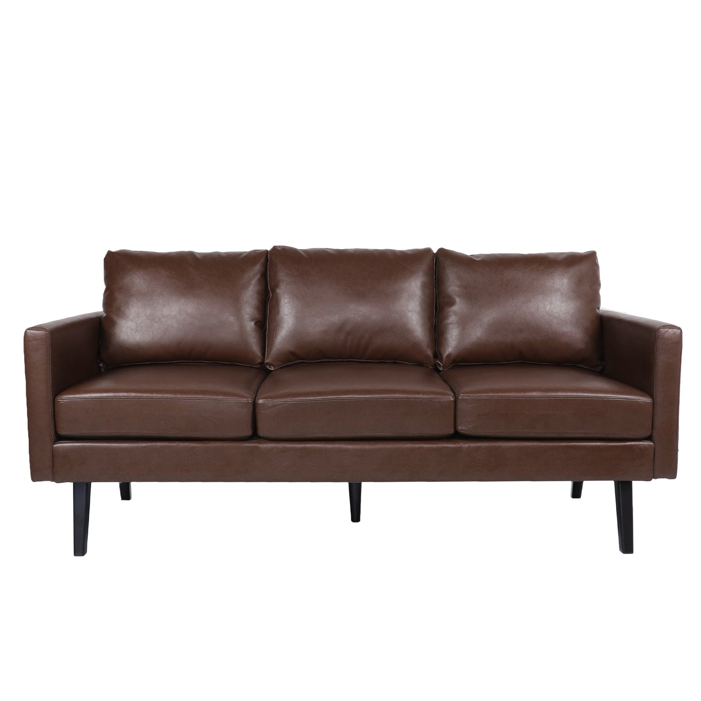 Faux Leather 3-seater Sofa with Birch Wood Legs