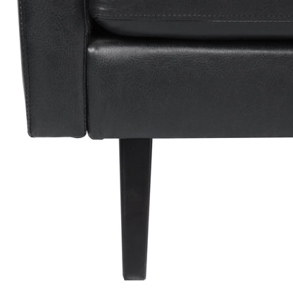Faux Leather 3-seater Sofa with Birch Wood Legs