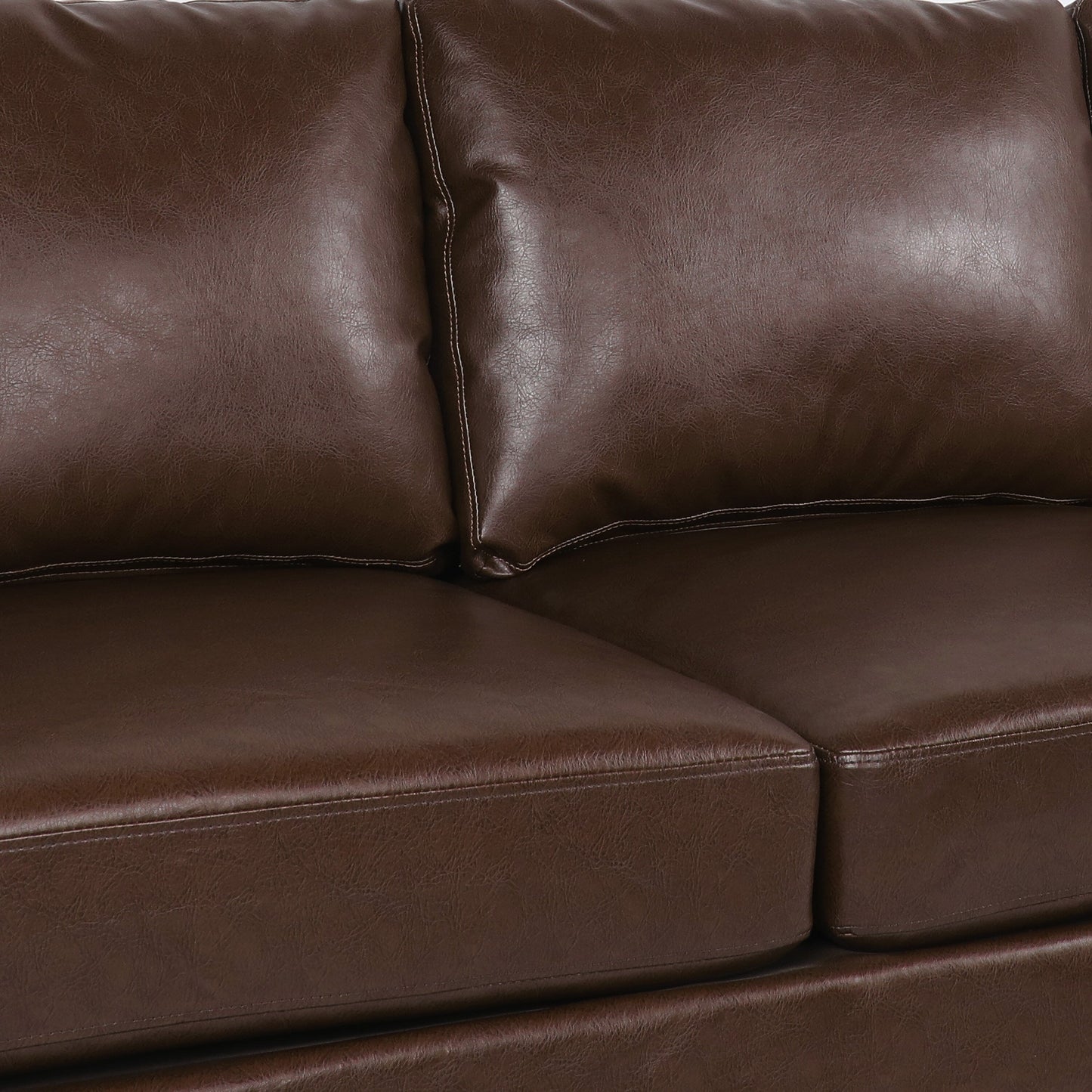 Faux Leather 3-seater Sofa with Birch Wood Legs
