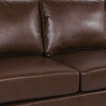 Faux Leather 3-seater Sofa with Birch Wood Legs