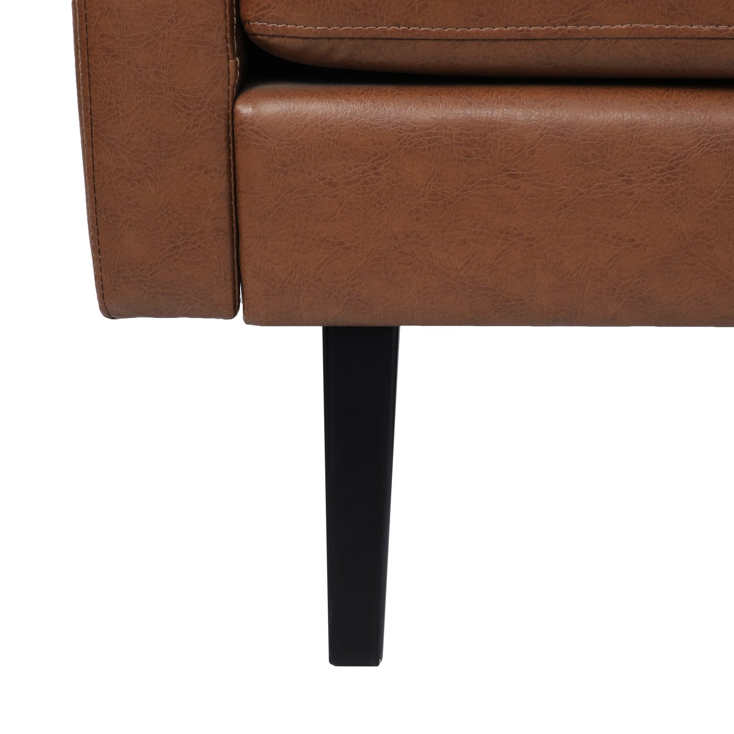 Faux Leather 3-seater Sofa with Birch Wood Legs