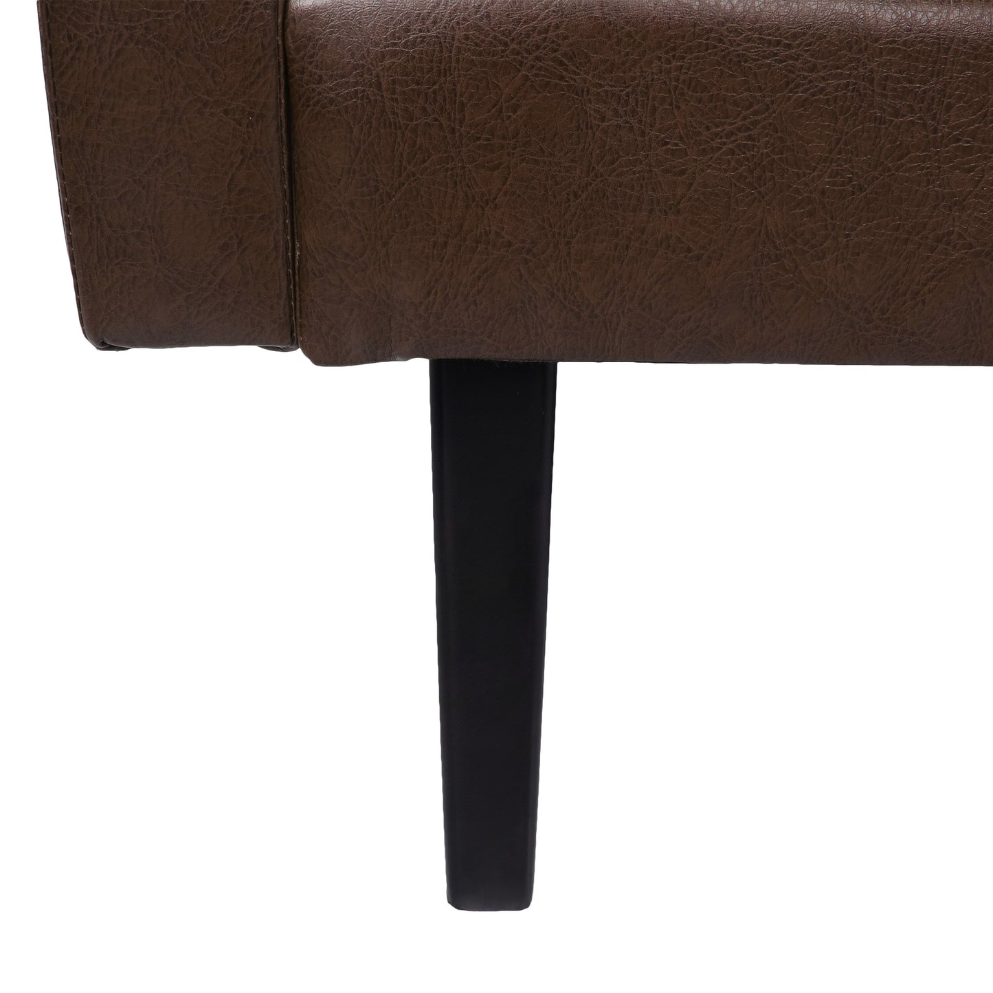 Faux Leather 3-seater Sofa with Birch Wood Legs