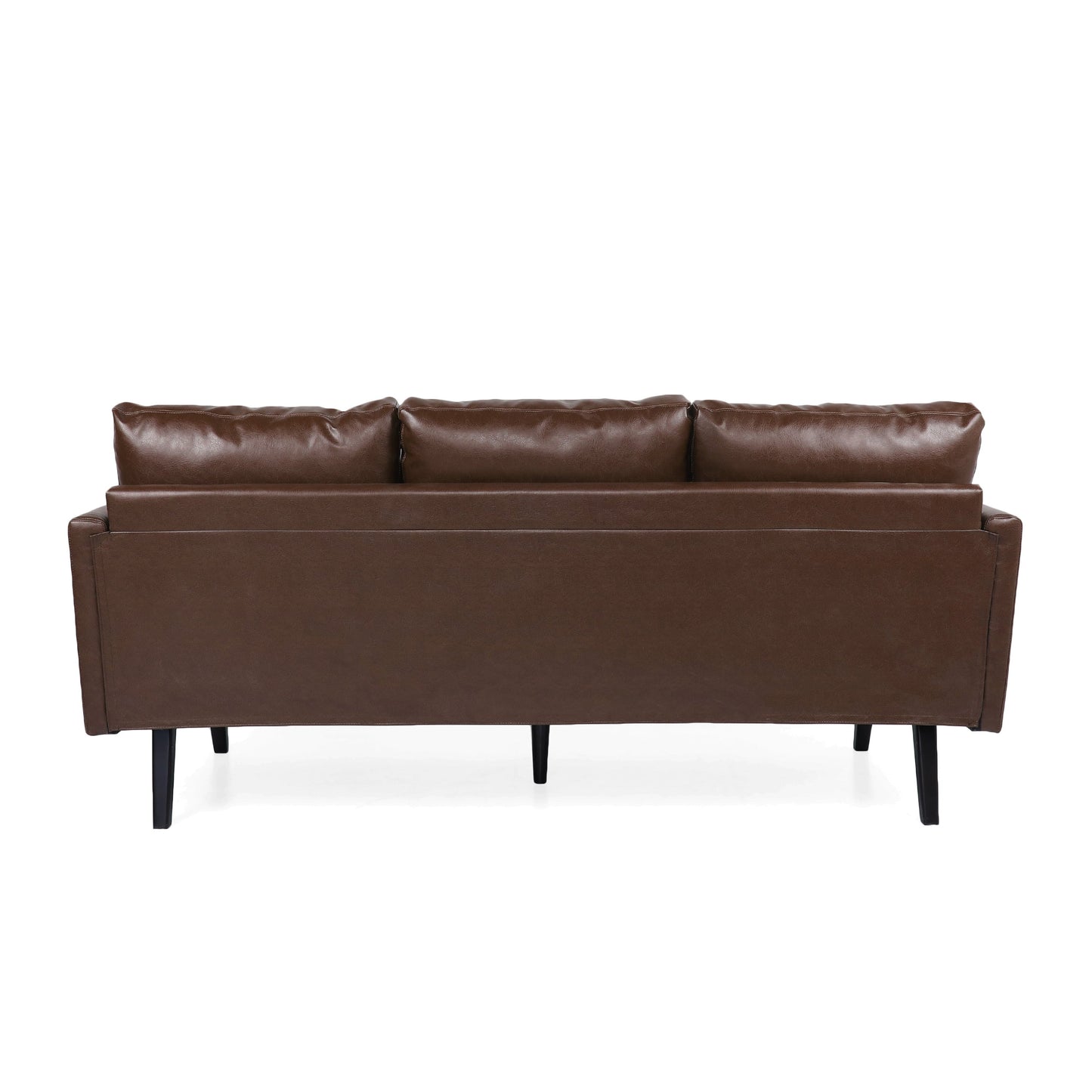 Faux Leather 3-seater Sofa with Birch Wood Legs