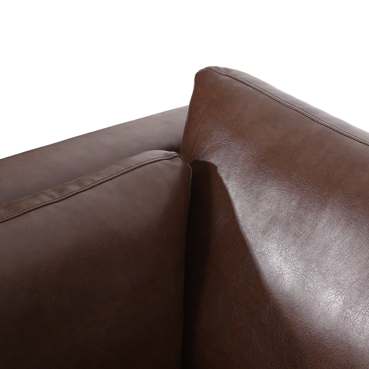 Faux Leather 3-seater Sofa with Birch Wood Legs