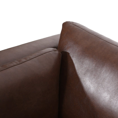 Faux Leather 3-seater Sofa with Birch Wood Legs