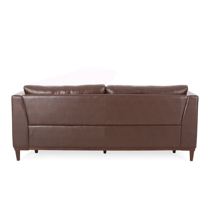 Faux Leather 3-seater Sofa with Birch Wood Legs