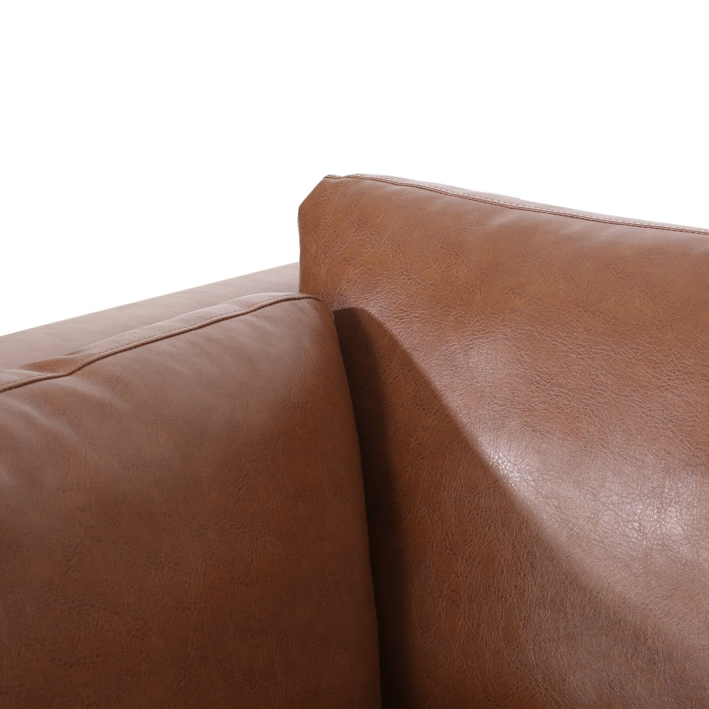Faux Leather 3-seater Sofa with Birch Wood Legs