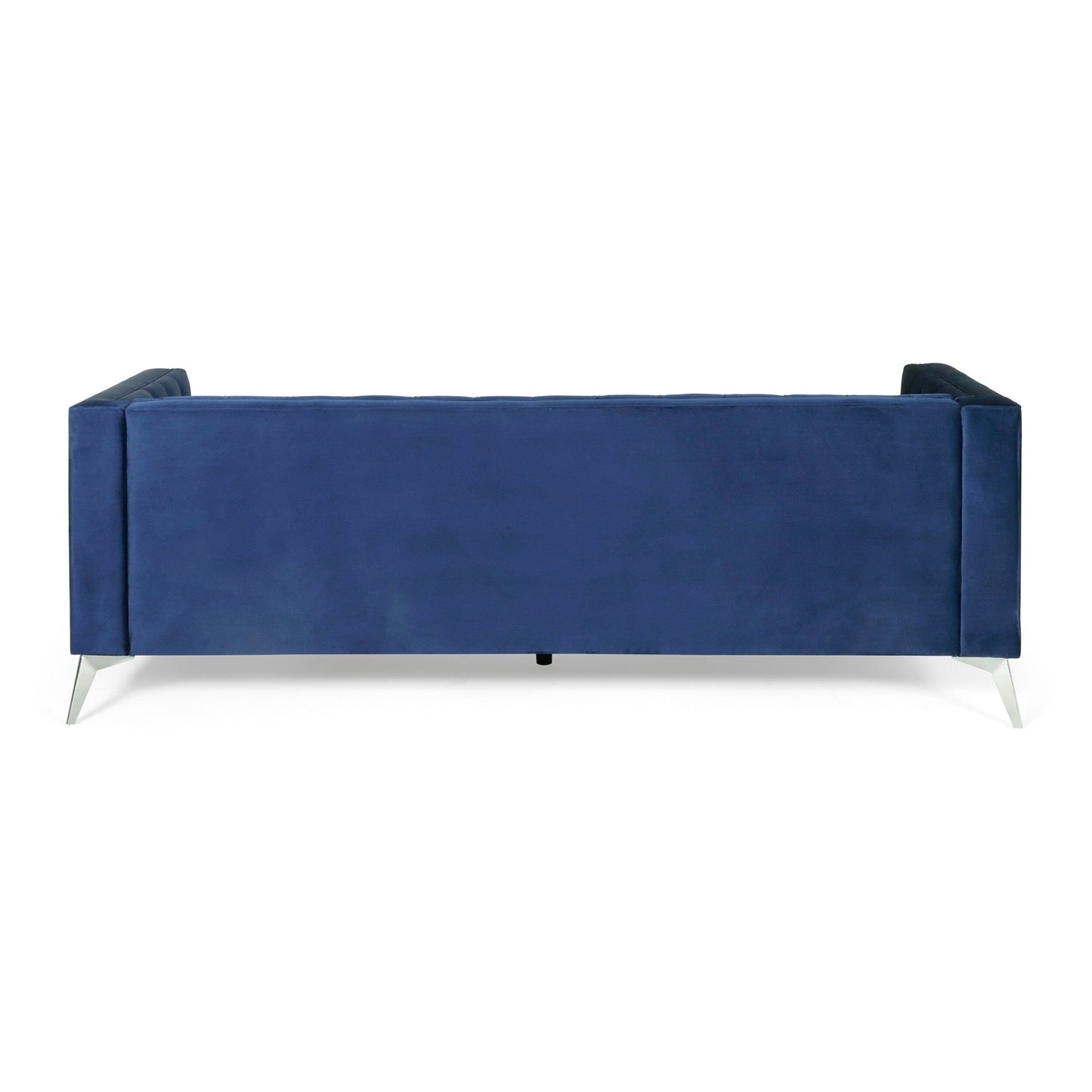 Faux Leather Button Tufted 3-seater Sofa with T-shaped Iron Legs